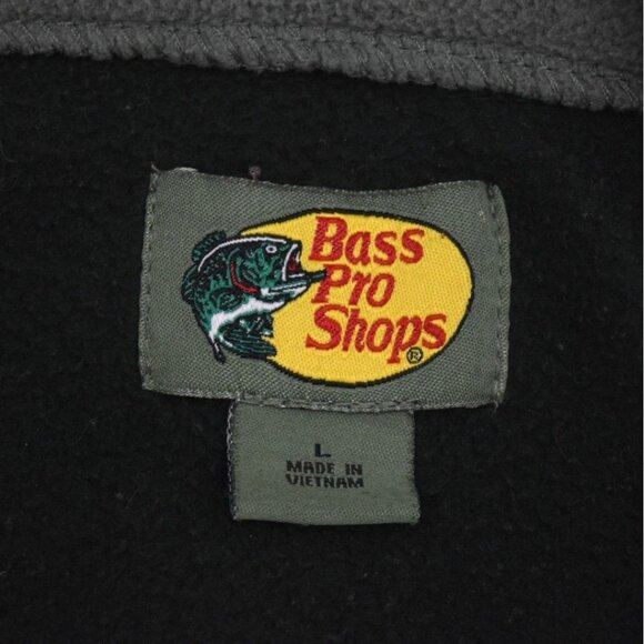 Bass Pro Shops Fleece Jacket Mens Large Full Zip Black - Picture 3 of 8